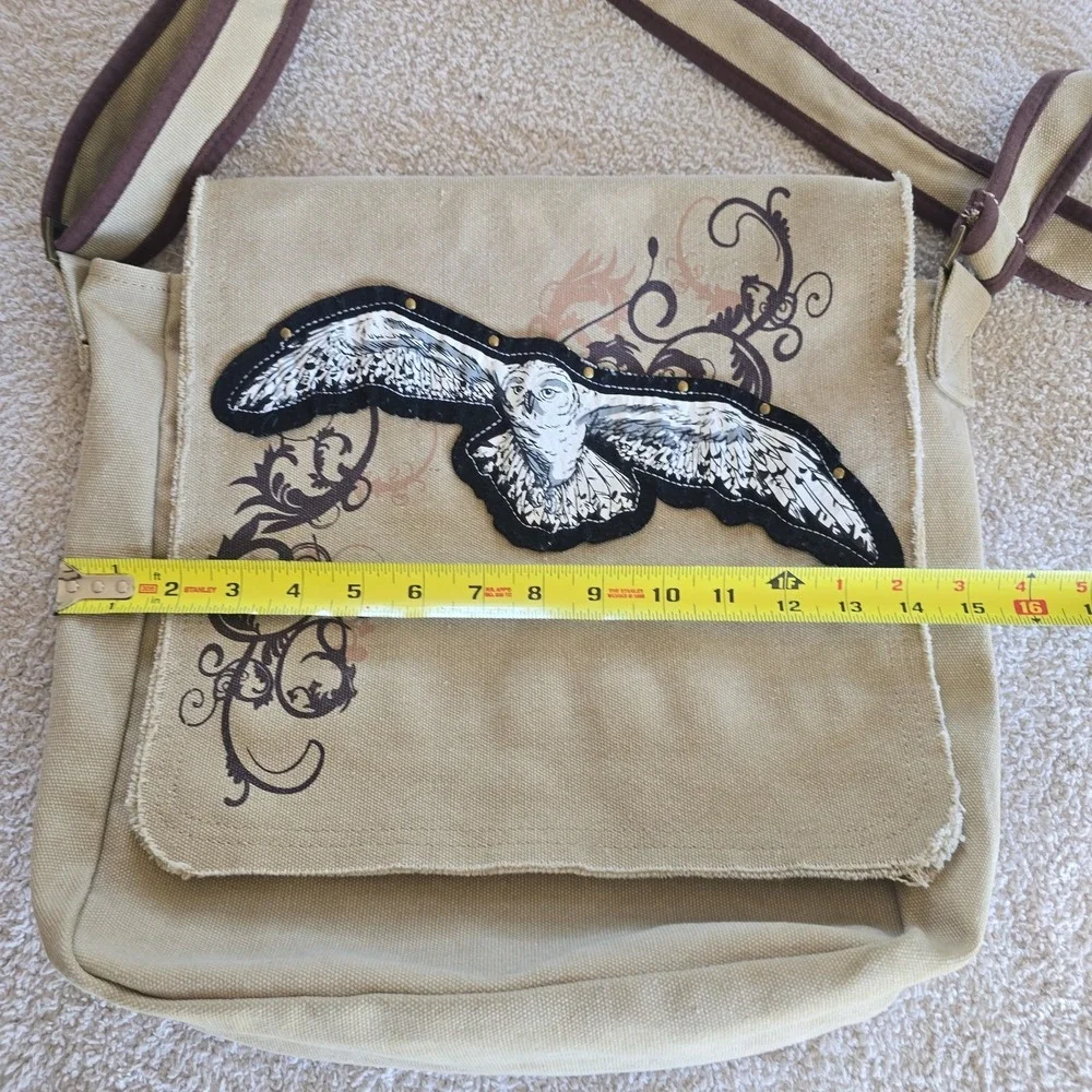 Harry Potter Hedgewig Owl Crossbody Messenger Bag Y2K Vibes Canvas Studded